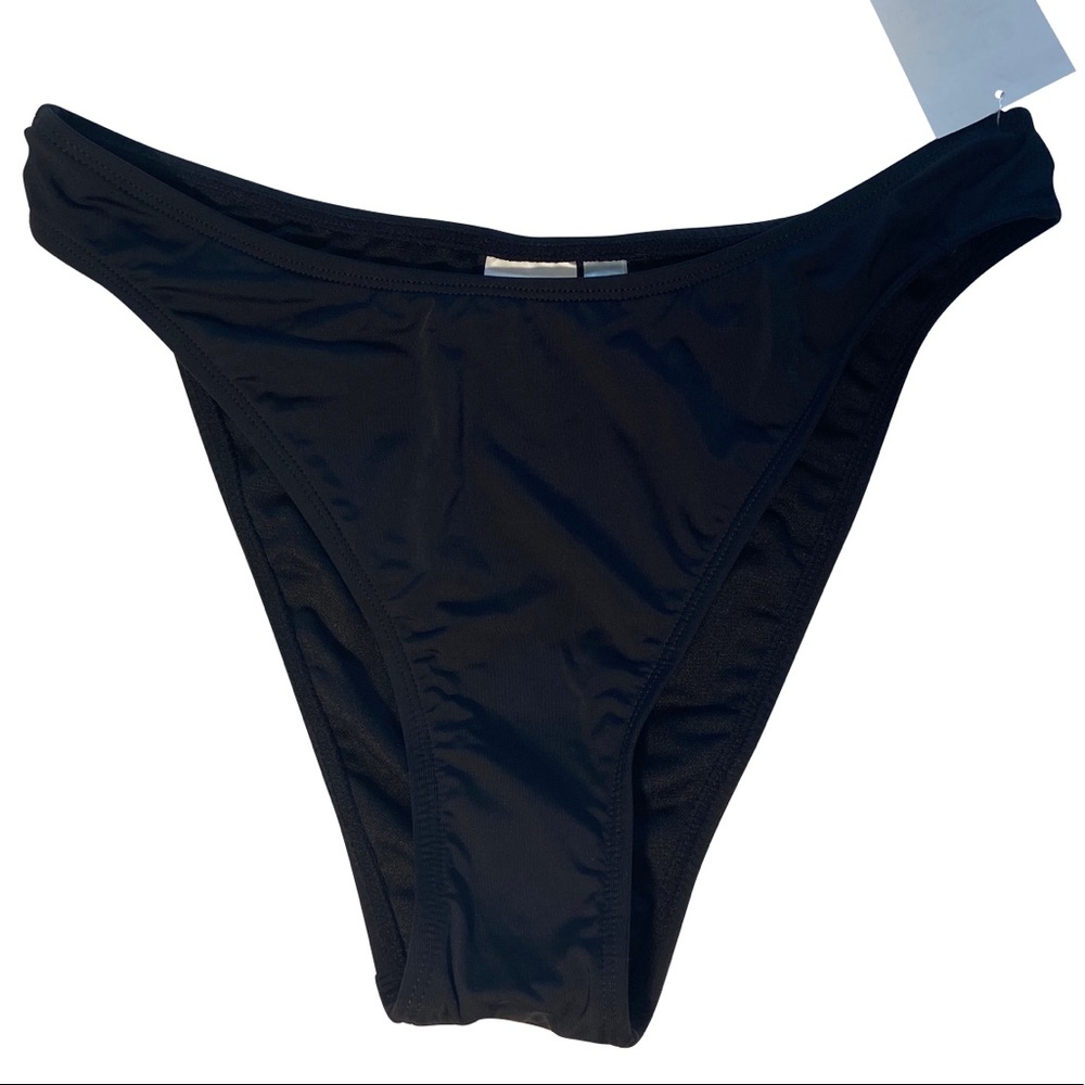 The bikini lab cheeky black bikini bottom NWOT S